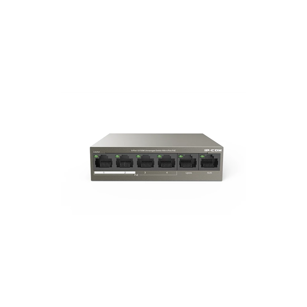 IP-COM Switch PoE - F1106P-4-63W (6x100Mbps; 4 af/at PoE port; 58W)