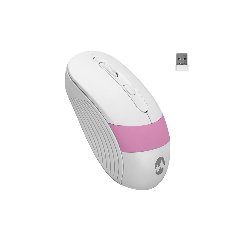 Everest Vezeték nélküli Egér - SM-18 Pink (1600 DPI, 4gomb, optikai, fehér-rózsaszín)