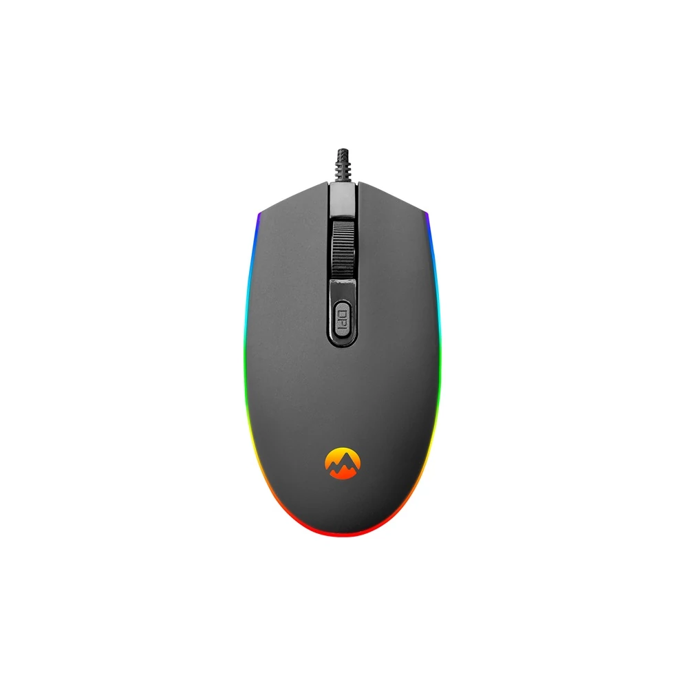 Everest Gamer Egér - SM-GX66  (1600 DPI, 4gomb, 1,25m harisnyázott kábel, optikai, fekete, RGB LED)