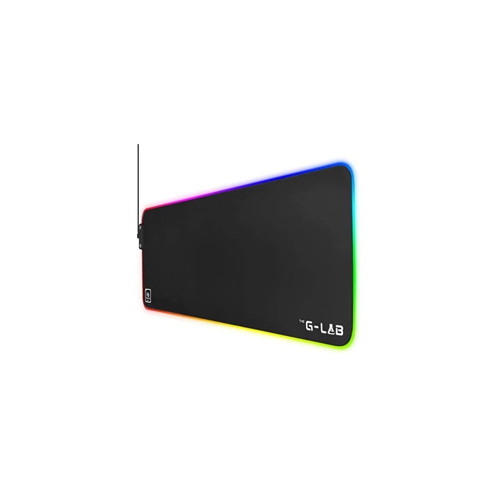 The G-Lab Egérpad - PA RUBIDIUM (800x300x3mm; fekete, extra USB, vízálló, RGB LED)