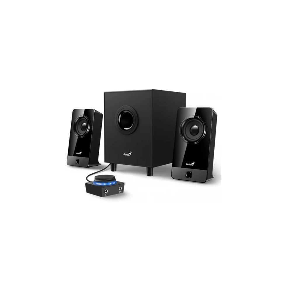 Genius Hangszóró 2.1 - SW-G2.1 300X (3.5mm Jack, RCA, Line-In, Mic, fekete)