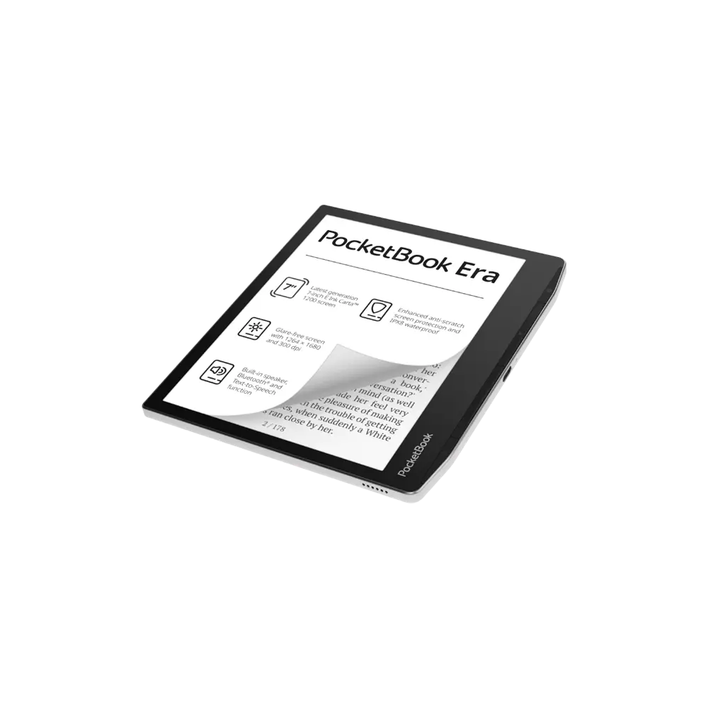 POCKETBOOK e-Reader - PB700 ERA ezüst (7"E Ink Carta1200, Cpu: 1GHz, 16GB,1700mAh, wifi, B, USB-C, kép megvilágítás)