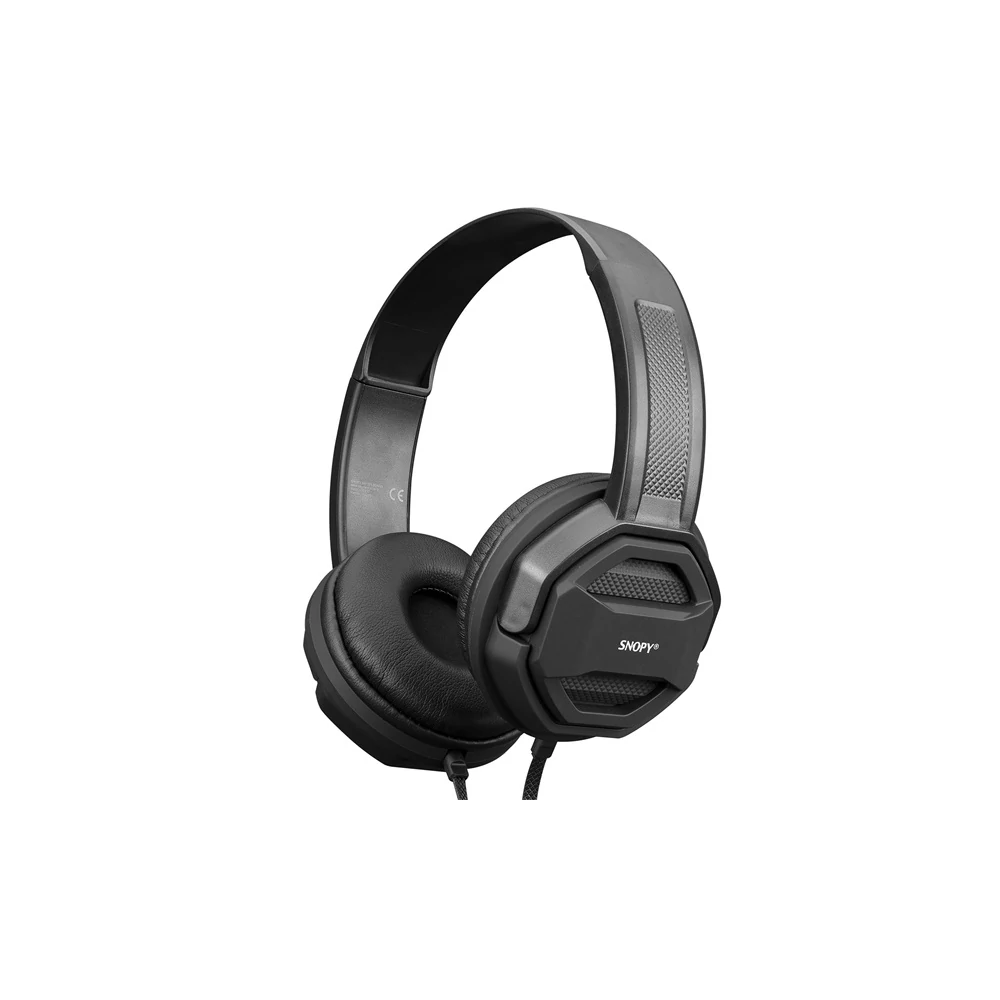 Snopy Fejhallgató - SN-101 BONNY Black (stereo, mikrofon, 3.5mm jack, 1m kábel, fekete)