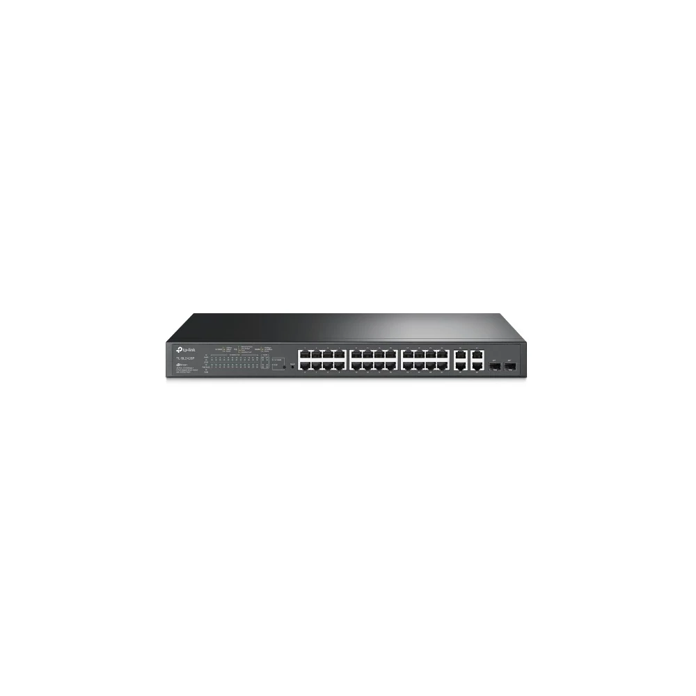 TP-Link Switch  PoE - TL-SL2428P (24port 100Mbps + 2port 1Gbps;  24 af PoE port; 2x Combo SFP; 250W, 250m extended mode)