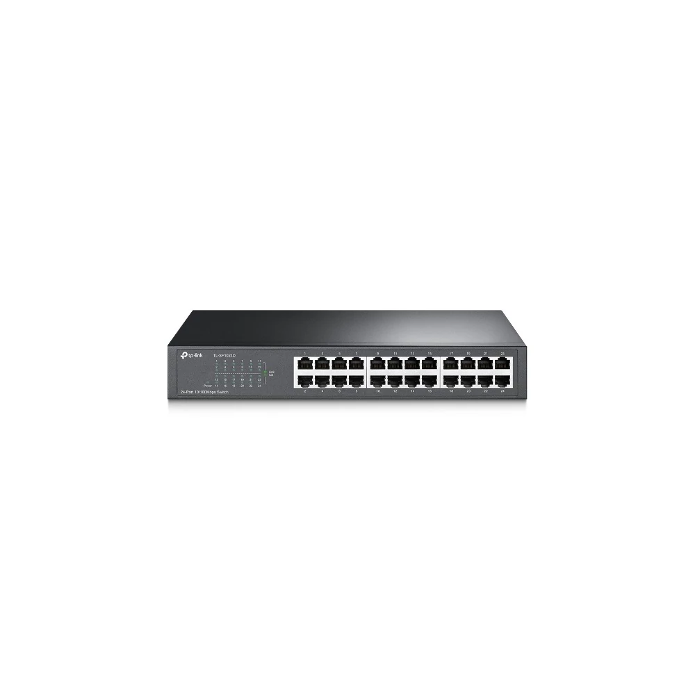 TP-Link Switch  - TL-SF1024D (24 port, 100Mbps; fém ház, rackbe szerelhető)