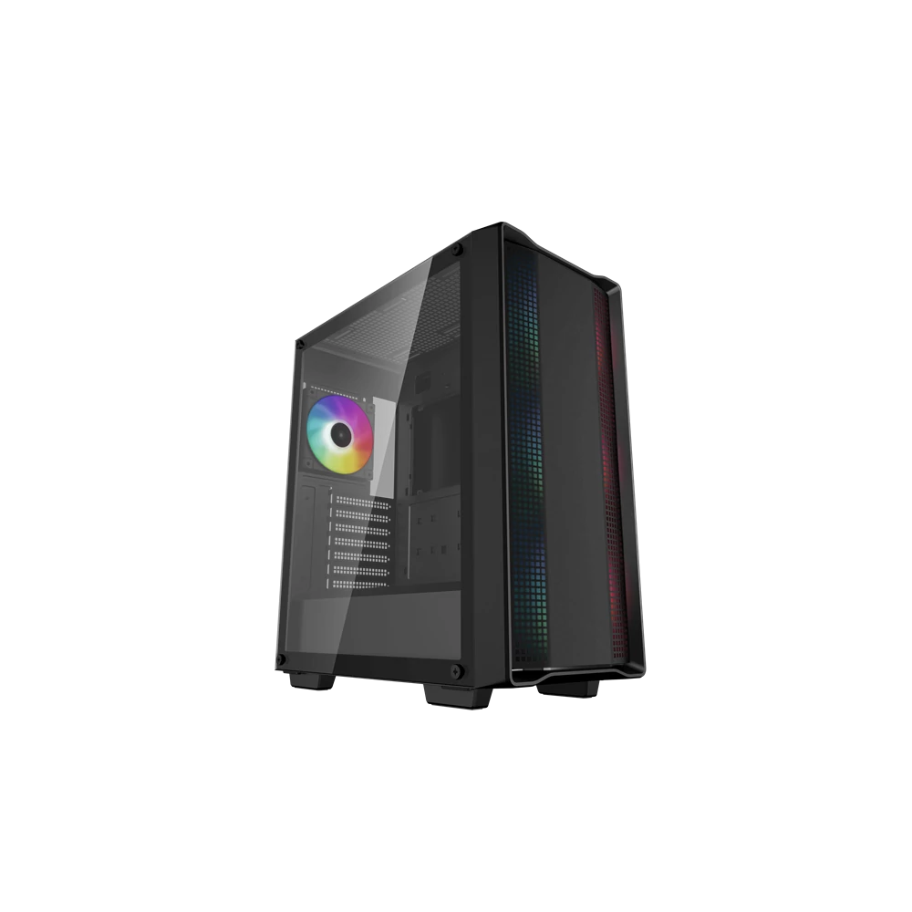 DeepCool Számítógépház - CC560 A-RGB V2 (fekete, ablakos, 4x12cm venti, Mini-ITX / Micro-ATX / ATX, 1xUSB3.0, 1xUSB2.0)