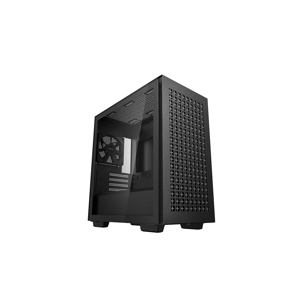 DeepCool Számítógépház - CH370 (fekete, ablakos, 1x12cm ventilátor, Mini-ITX / Micro-ATX, 2xUSB3.0)