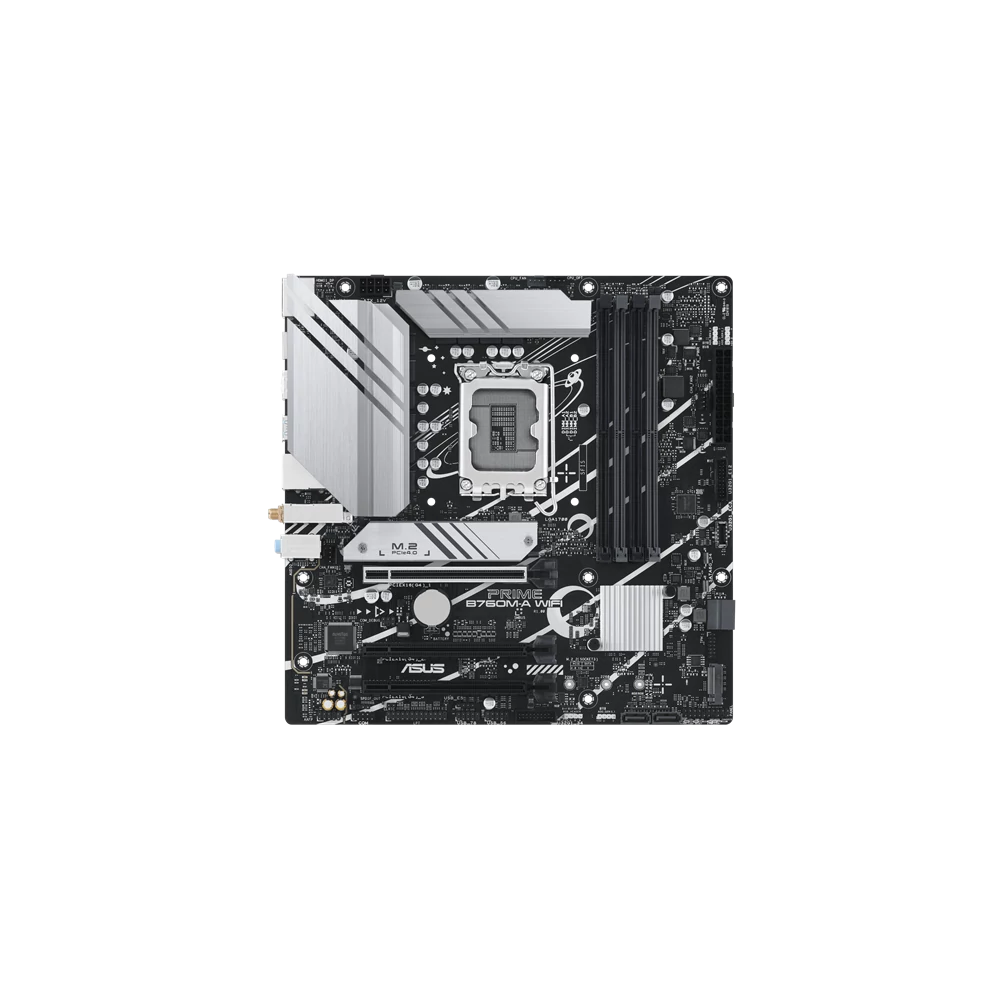 Asus Alaplap - Intel PRIME B760M-A WIFI s1700 (B760, 4xDDR5 7200+MHz, 4xSATA3, 2xM.2, 2xHDMI+DP)