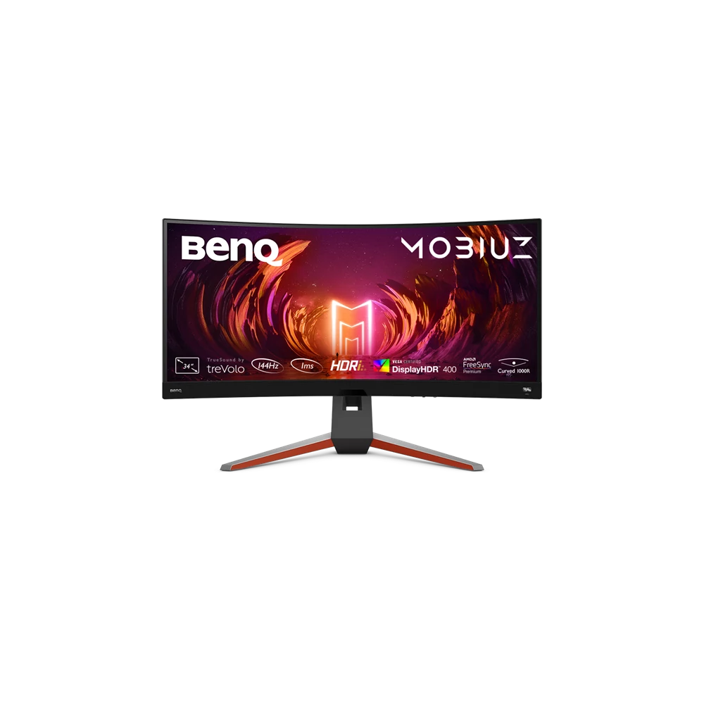 BenQ Monitor 34" - EX3410R (Ívelt, VA, 21:9, 3440x1440, 1ms, 300cd/m2, 2xHDMI, 3xUSB-A, DP, HDR10, 144Hz)