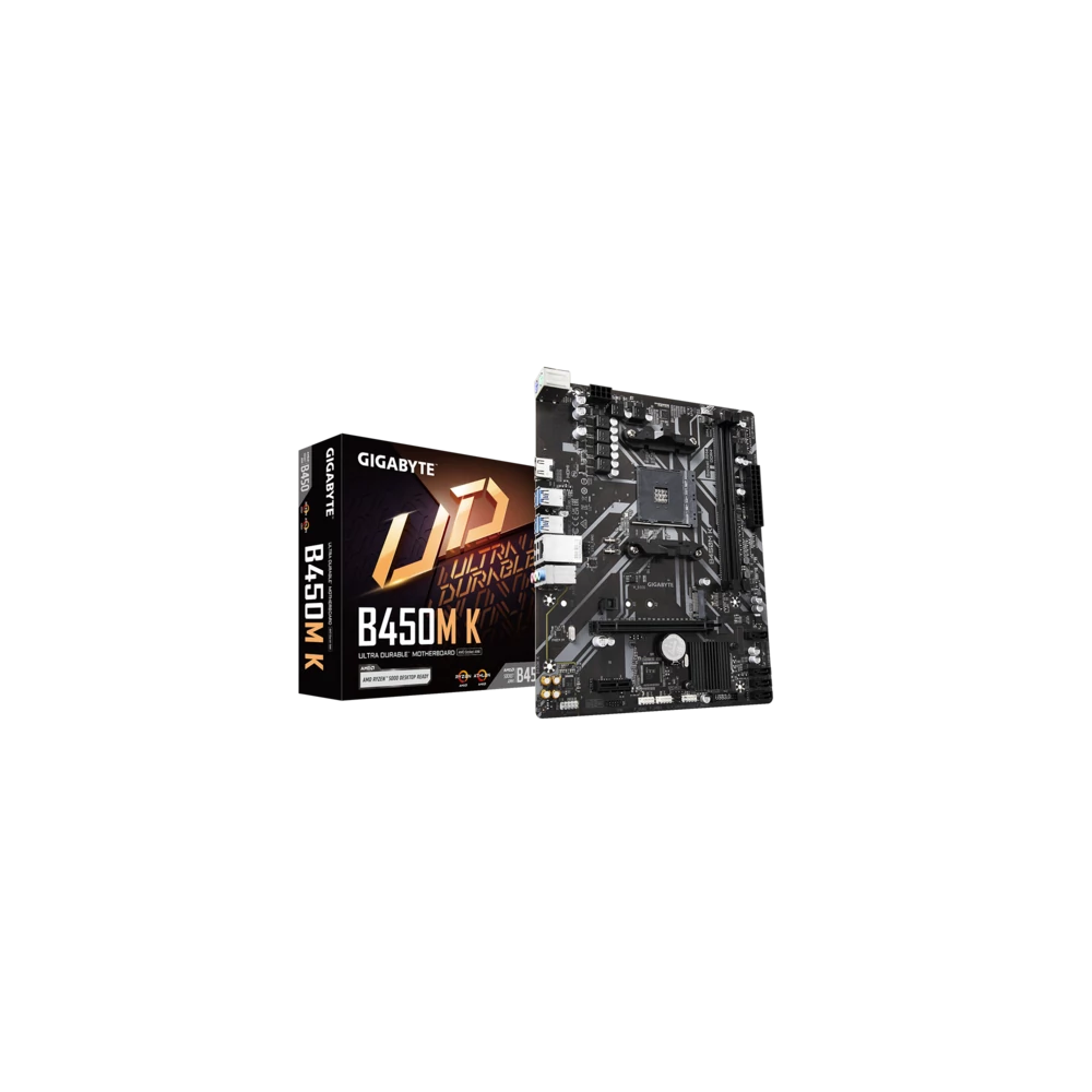 Gigabyte Alaplap - AMD B450M K AM4 (B450, 2xDDR4 2933MHz, PCI-E, RAID, 4xSATA3, M.2, 6xUSB2.0, 6xUSB3.1)