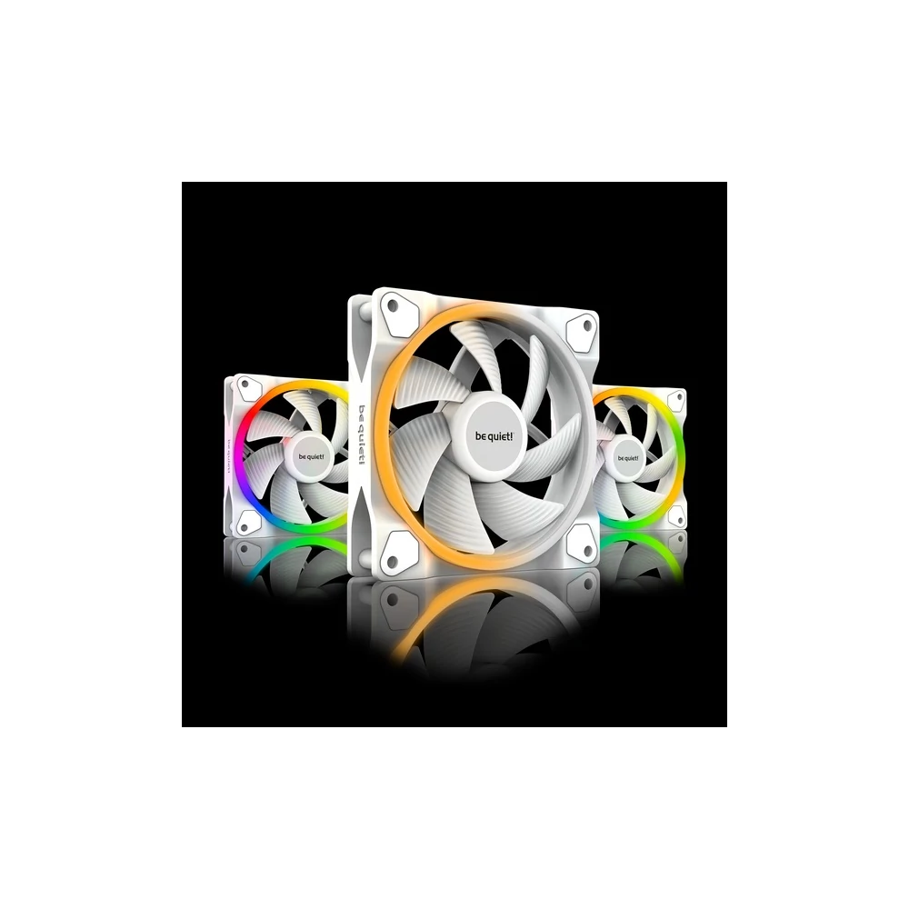 Be Quiet! Cooler 12cm - LIGHT WINGS WHITE 120mm PWM Triple Pack (RGB, 1700rpm, 20,6dB, fehér)