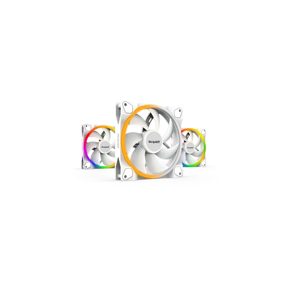 Be Quiet! Cooler 14cm - LIGHT WINGS WHITE 140mm PWM Triple Pack (RGB, 1700rpm, 20,6dB, fehér)