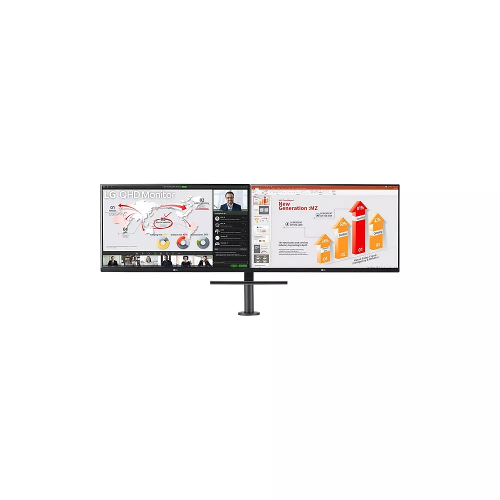 LG Monitor 27" Ergonomic - 27QP88DP-BS Dual (IPS; 16:9; 2560x1440; 5ms; 350cd; HDMIx2; DP; USB-C, sRGB99%; HDR10)