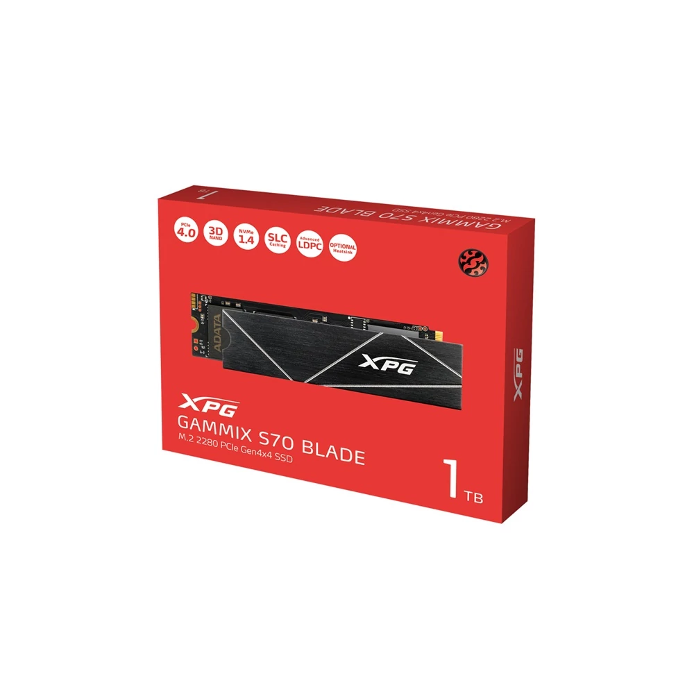 ADATA SSD 1TB - XPG GAMMIX S70 BLADE (3D, M.2 PCIe Gen 4x4, r:7400 MB/s, w:5500 MB/s, PS5 Ready)