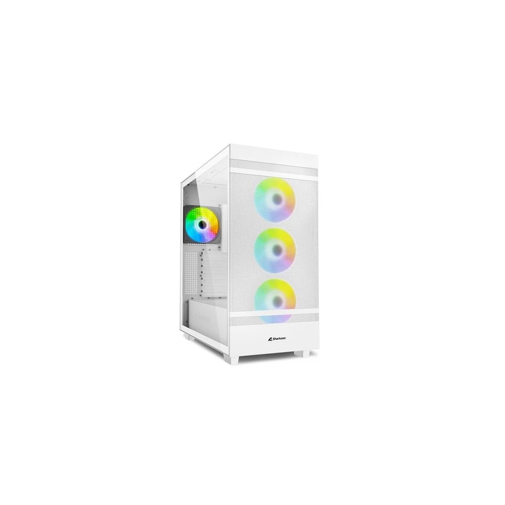 Sharkoon Számítógépház - Rebel C50 RGB White (fehér; ablakos; ATX, 4x120mm RGB ventilátor; 2xUSB3.0; 1xUSB 3.2; I/O)