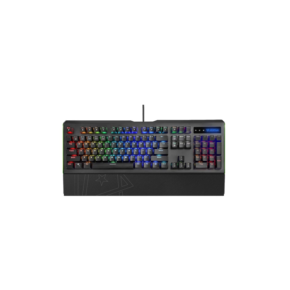 Vertux Billentyűzet - TOUCAN (Vezetékes, Mechanikus, Full Anti-Ghosting, EN, RGB LED, csuklótámasz, fekete)