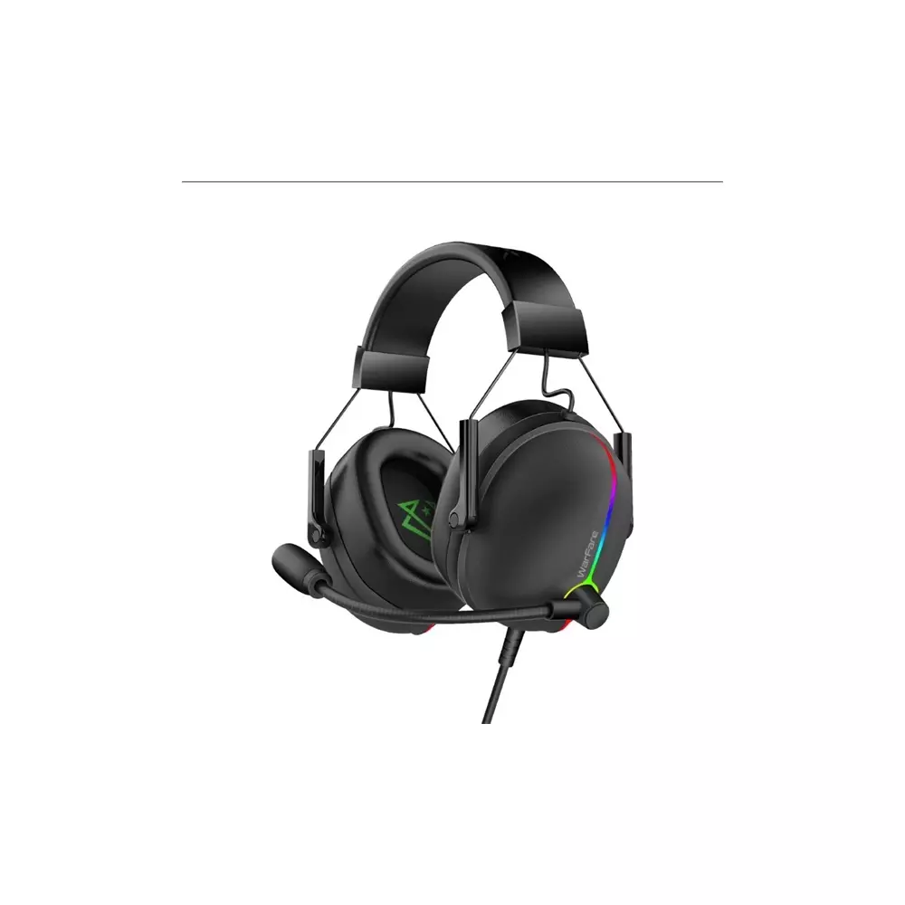 Vertux Fejhallgató - WARFARE 7.1 (50mm driver, hangerőszabályzó, ENC flexibilis mikrofon, USB 3.0, RGB LED, fekete)