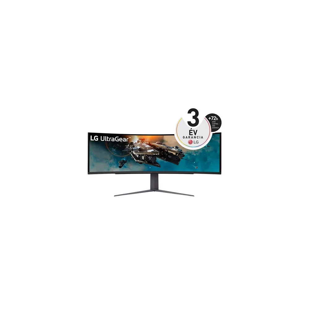 LG Monitor 49" Gamer - 49GR85DC-B (VA; Ívelt; HDR; 32:9; Dual QHD 5120x1440; 240Hz, 1ms; 450cd; HDMIx2; DP; USB; Mag.áll