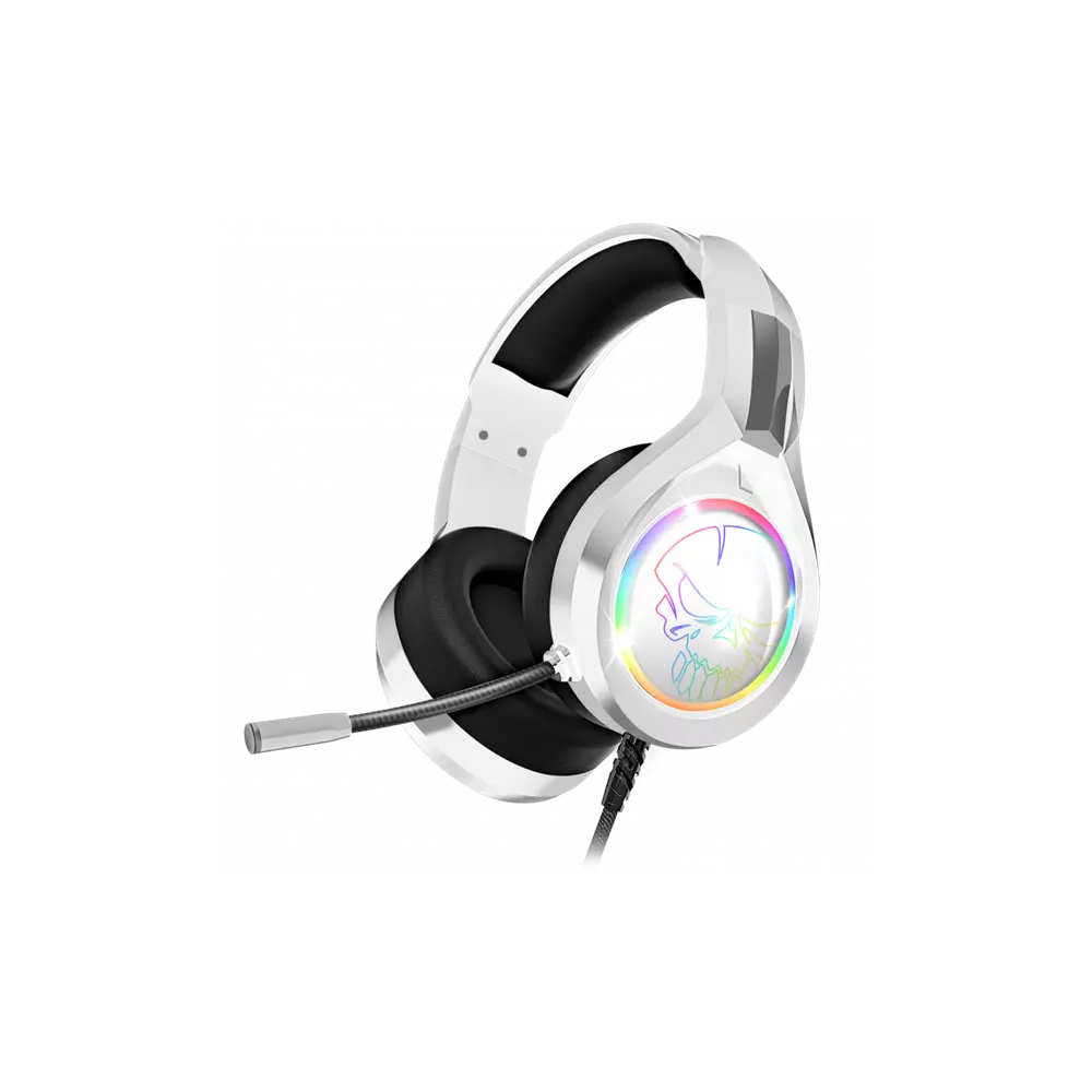 Spirit of Gamer Fejhallgató - PRO-H8 RGB White (MultiPlatform, mikrofon, 3.5mm jack, hangerőszabályzó, 2m kábel, fehér)