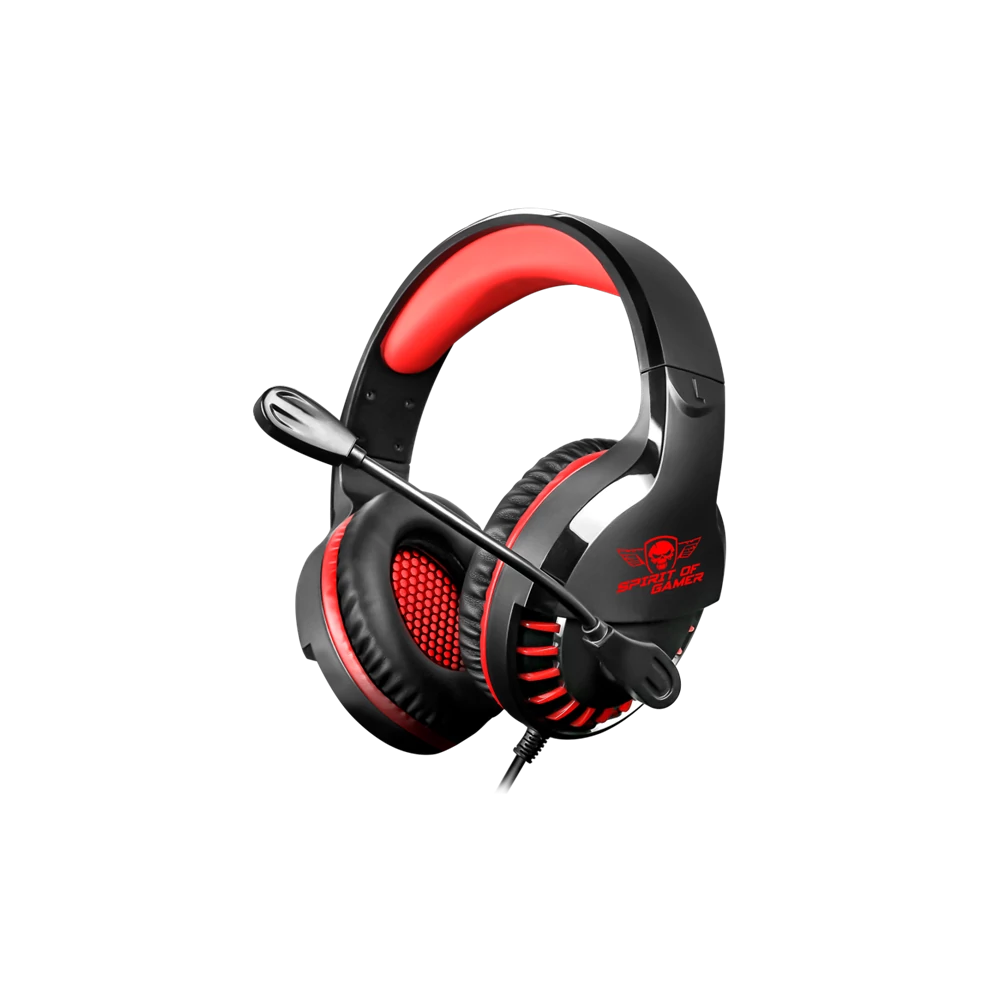 Spirit of Gamer Fejhallgató - PRO-H3 Red (MultiPlatform, mikrofon, 3.5mm jack, hangerőszabályzó, 2m kábel, piros)