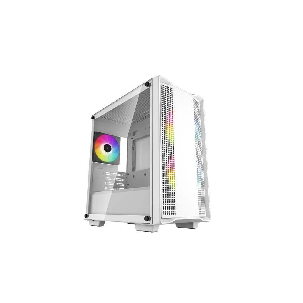 DeepCool Számítógépház - CC360 ARGB WH (fehér, ablakos, 3x12cm ventilátor, Mini-ITX / Micro-ATX, 1xUSB3.0, 1xUSB2.0)