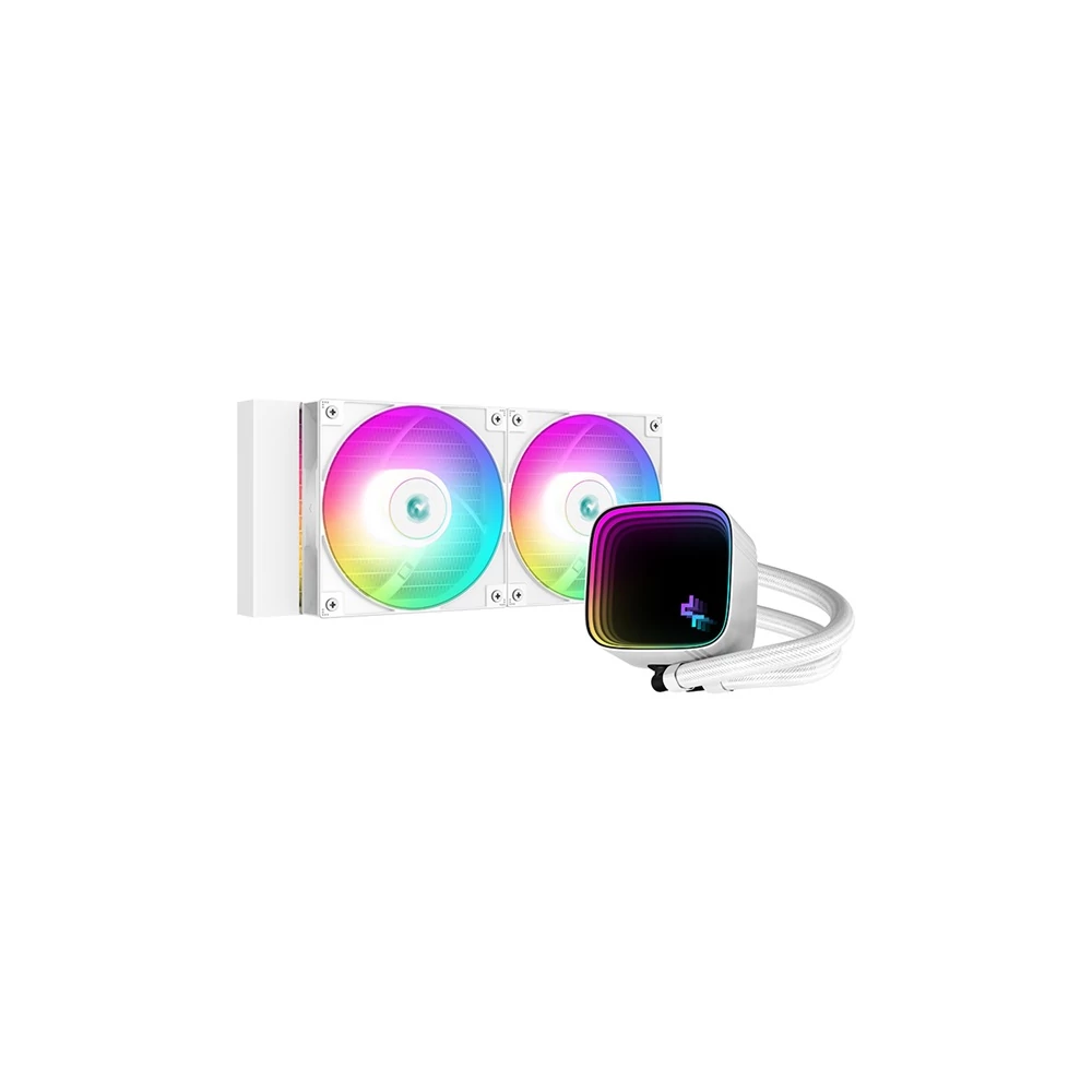 DeepCool CPU Water Cooler - LS520 SE WH (max 19dB; max. 103,38 m3/h; 2x12cm, A-RGB LED, fehér)