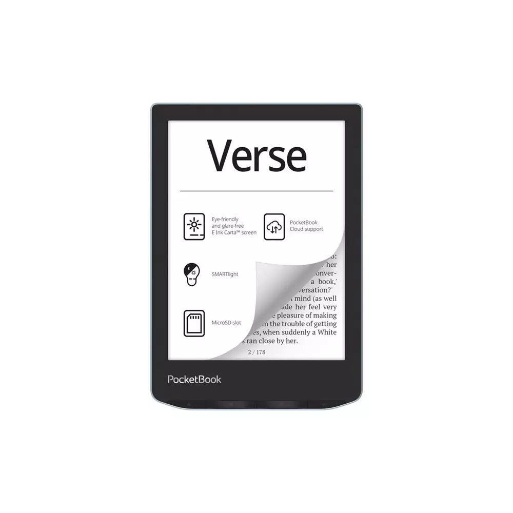 POCKETBOOK e-Reader - PB629 VERSE Bright Blue (6"E Ink Carta, Cpu: 1GHz,512MB,8GB,1500mAh, wifi,mSD, kép megvilágítás)