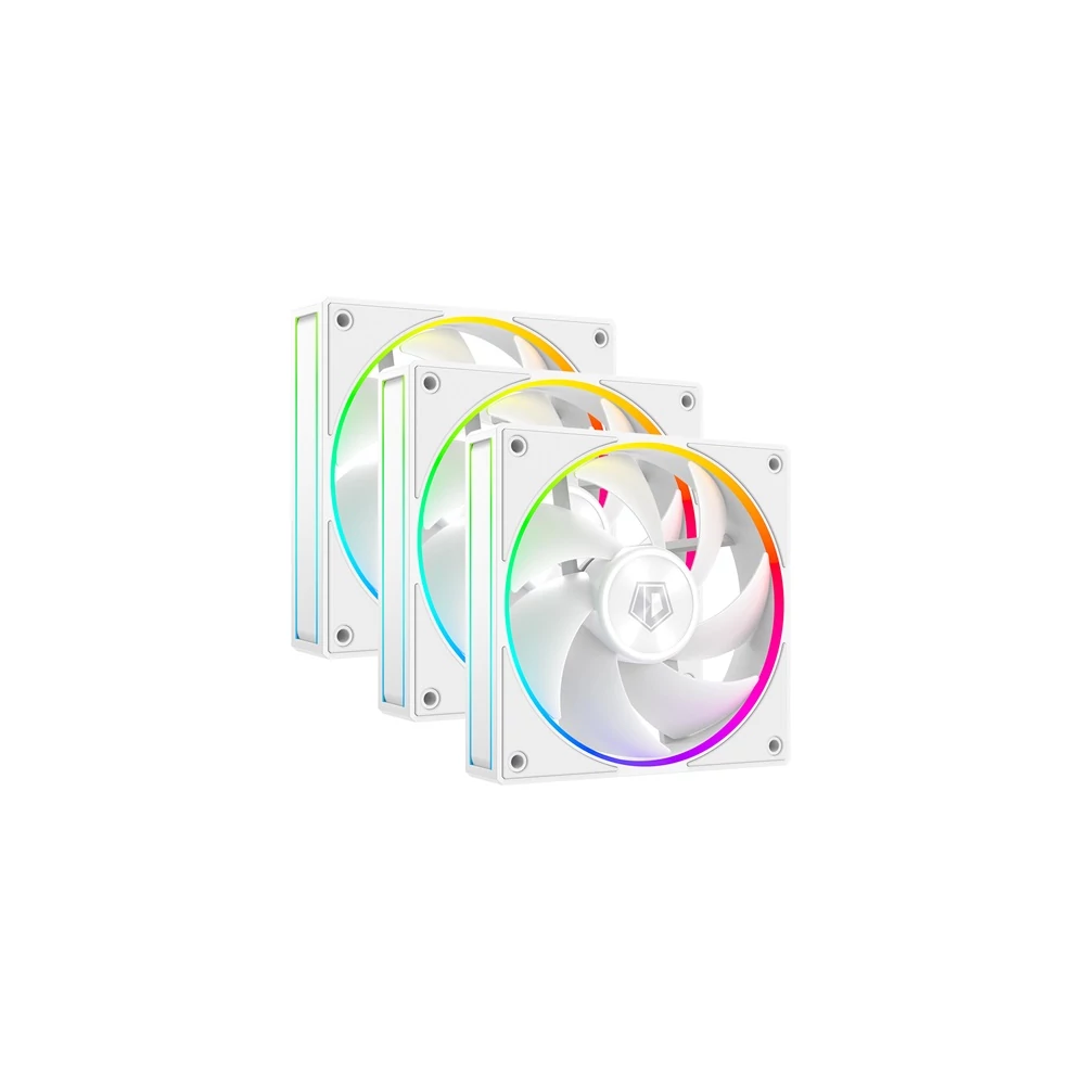 ID-Cooling Cooler 12cm - AF-127-ARGB-W TRIO (29,9dB, max. 132,52 m3/h, 4pin, PWM, 3 x12cm, ARGB LED, fehér)