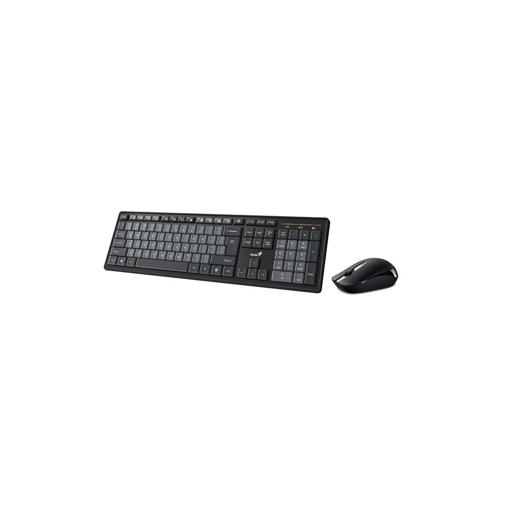 Genius Billentyűzet/Egér Kit - KM-8200 Dual Color (Vezeték nélküli, USB, fekete-szürke)