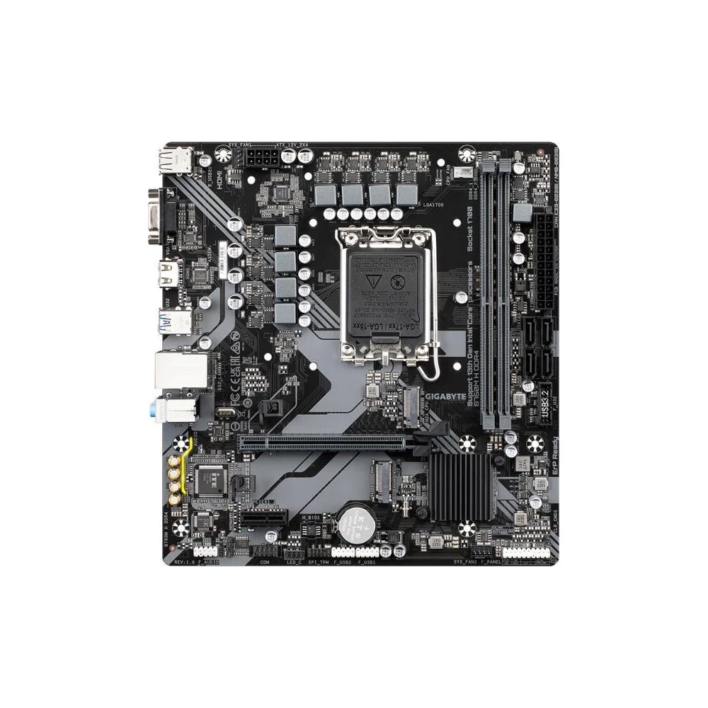 Gigabyte Alaplap - Intel B760M H DDR4 s1700 (B760, 2xDDR4 3200MHz, D-SUB/HDMI, 4xSATA3, M.2, 6xUSB2.0, 6xUSB3.1)