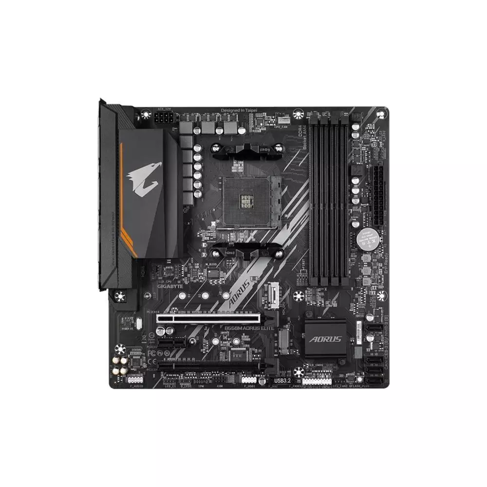 Gigabyte Alaplap - AMD B550M AORUS ELITE AM4 (B550, 4xDDR4 3200MHz, RAID, 4xSATA3, M.2, 6xUSB2.0, 6xUSB3.1)