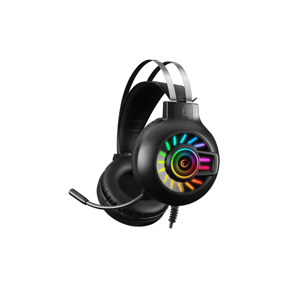 Rampage Fejhallgató - RM-K44 ZENGIBAR (mikrofon, 7.1 hangzás, USB, hangerőszabályzó, 2,2m kábel, RGB, fekete)
