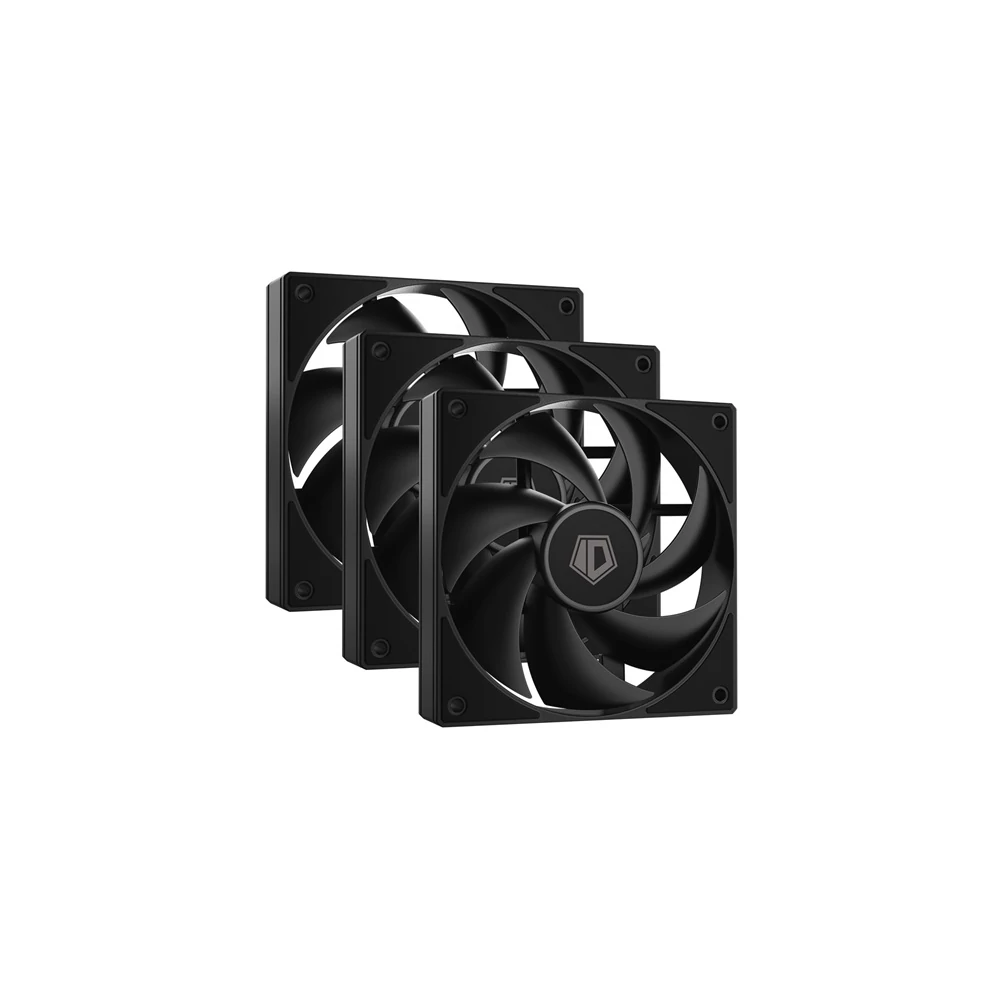 ID-Cooling Cooler 12cm - AF-125-K TRIO (29,85dB, max. 132,94 m3/h, 4pin, PWM, 3 x12cm, ARGB LED, fekete)