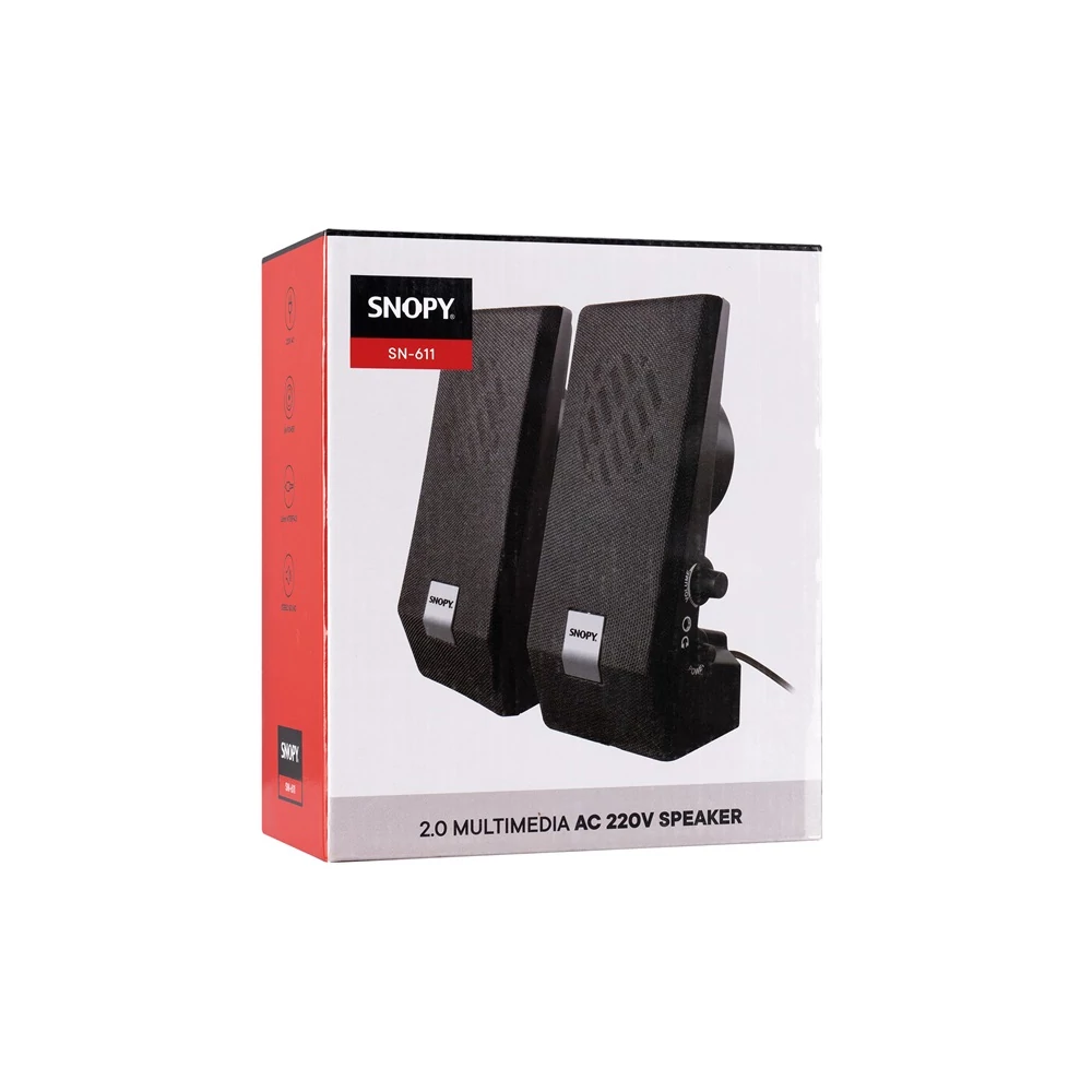 Snopy Hangszóró 2.0 - SN-611  (3W RMS; hangerőszabályzó; 3,5mm jack; USB)