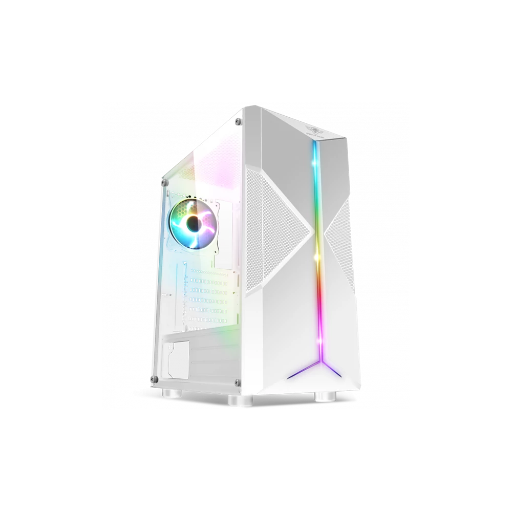 Spirit of Gamer Számítógépház - CLONE 3 White (fekete, ablakos, 8x12cm ventilátor, alsó táp,  ATX, 1xUSB3.0, 2xUSB2.0)