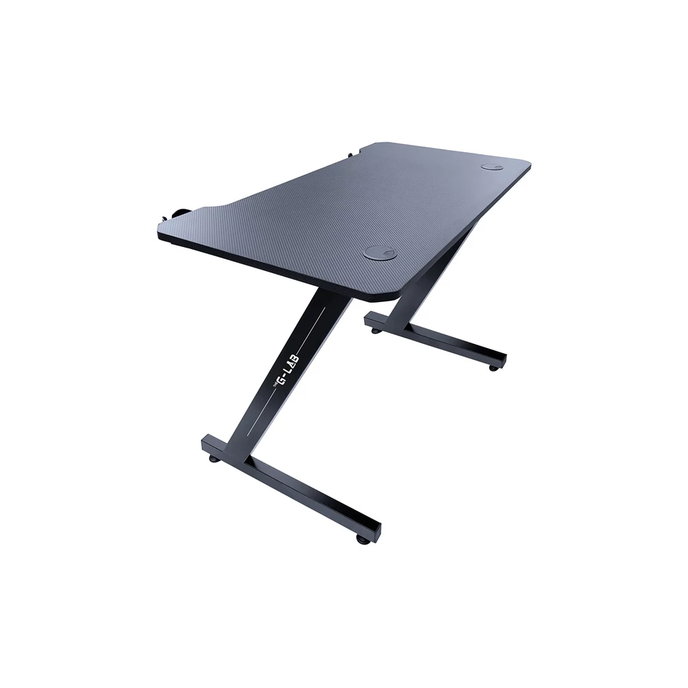 The G-Lab Gamer Asztal - K DESK COBALT (113x60cm, fém, pohártartó, fejhallgatótartó, fekete)