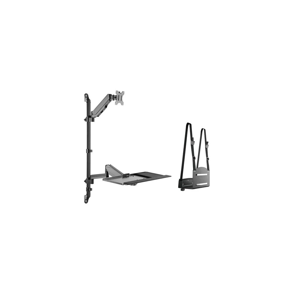 Equip Munkaállomás fali konzol - 650170 (17"-32", 1 monitor, dönthető, forgatható, Max.: 8kg, fekete)