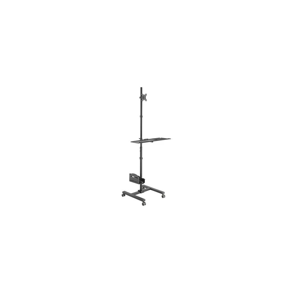 Equip Munkaállomás állvány - 650171 (17"-32", 1 monitor, dönthető, forgatható, gurulós, Max.: 8kg, fekete)