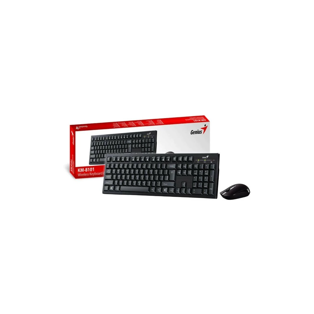 Genius Billentyűzet/Egér Kit - KM-8101 (Vezeték nélküli, USB, fekete)
