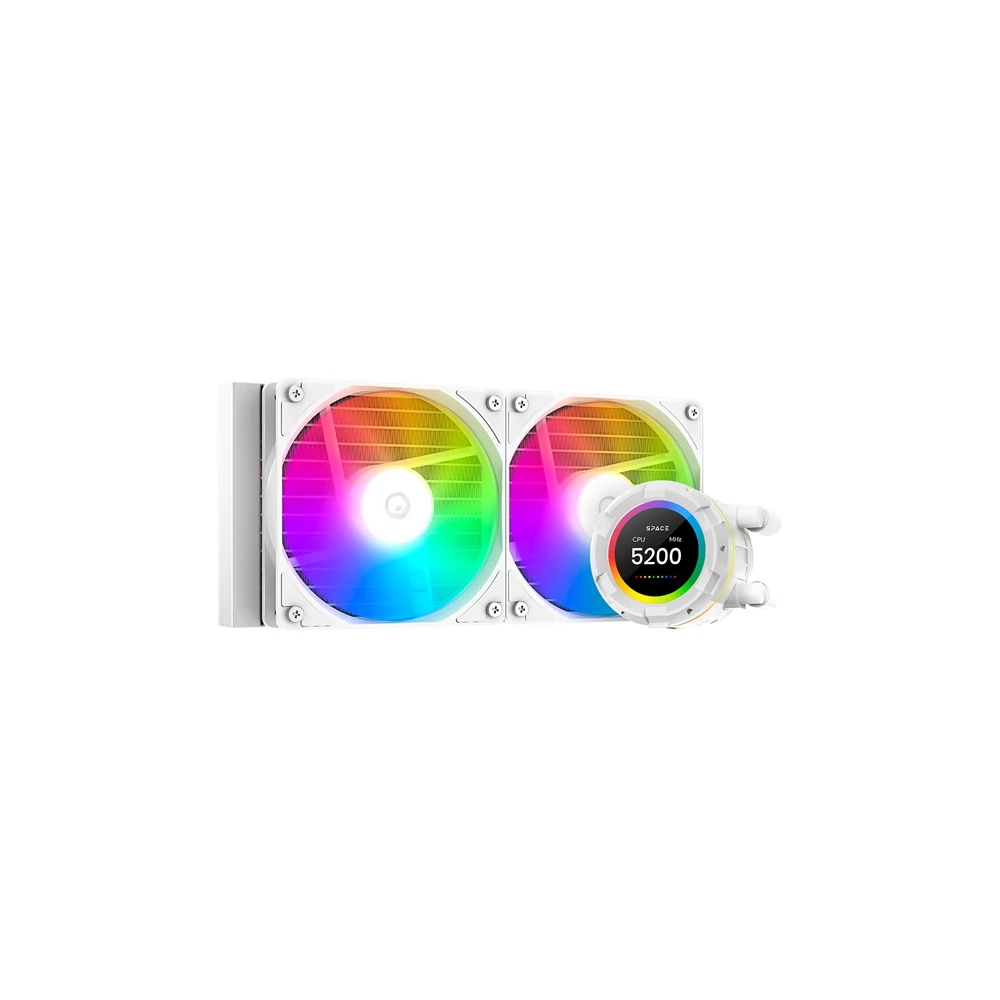 ID-Cooling CPU Water Cooler - Space SL240 XE WHITE (25dB; max. 129,39 m3/h; 2x12cm, A-RGB LED, fehér)