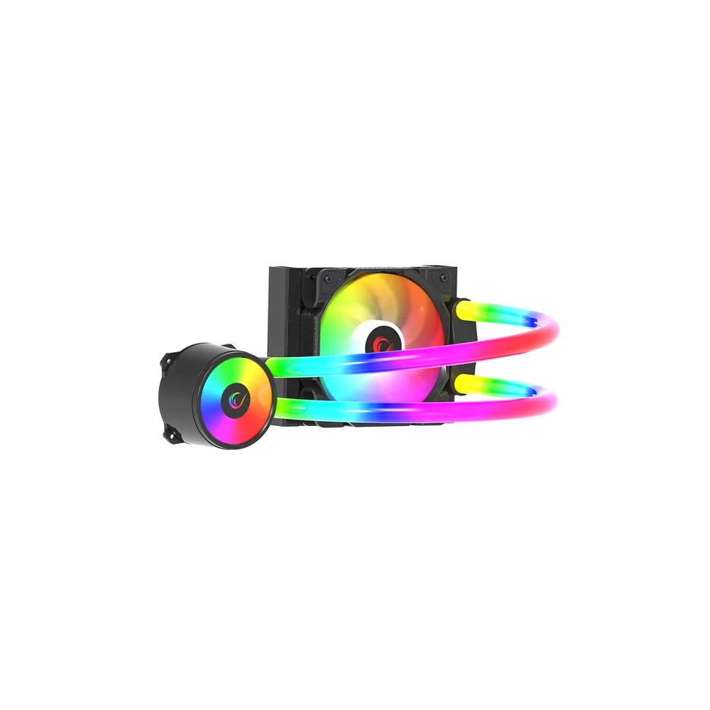 Rampage CPU Water Cooler - ICEBLADE C4 (23dB max., 115,53 m3/h; 12cm, A-RGB LED, fekete)