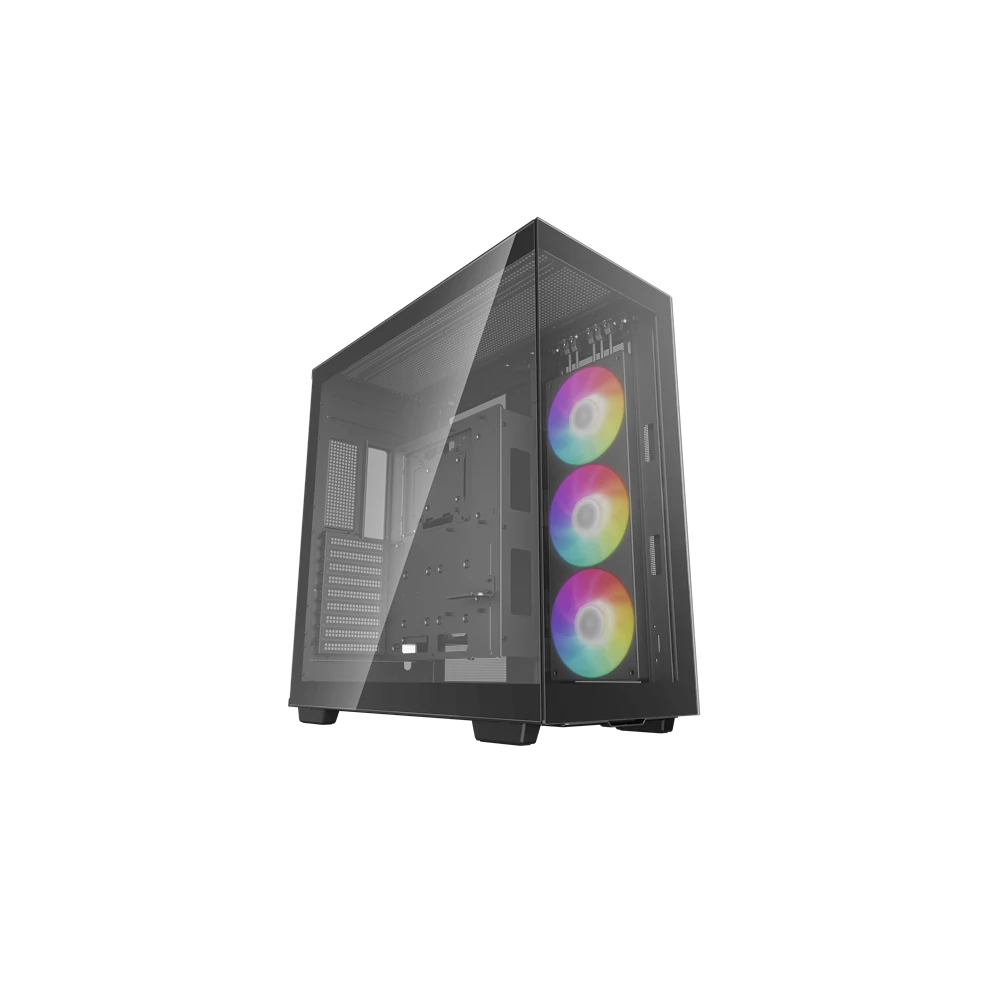 DeepCool Számítógépház - CH780 (fekete, ablakos, 3x140mm A-RGB ventilllátor, E-ATX, 4xUSB3.0)