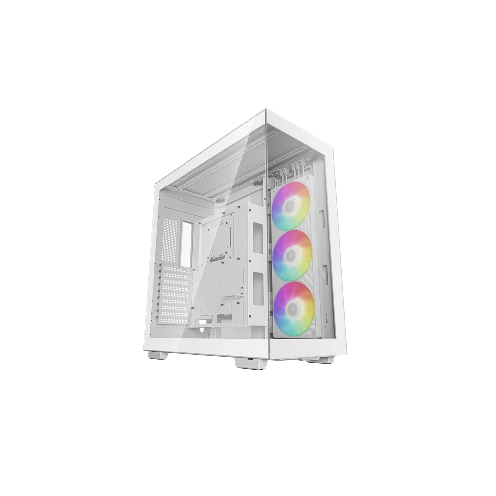 DeepCool Számítógépház - CH780 WH (fehér, ablakos, 3x140mm A-RGB ventilllátor, E-ATX, 4xUSB3.0)