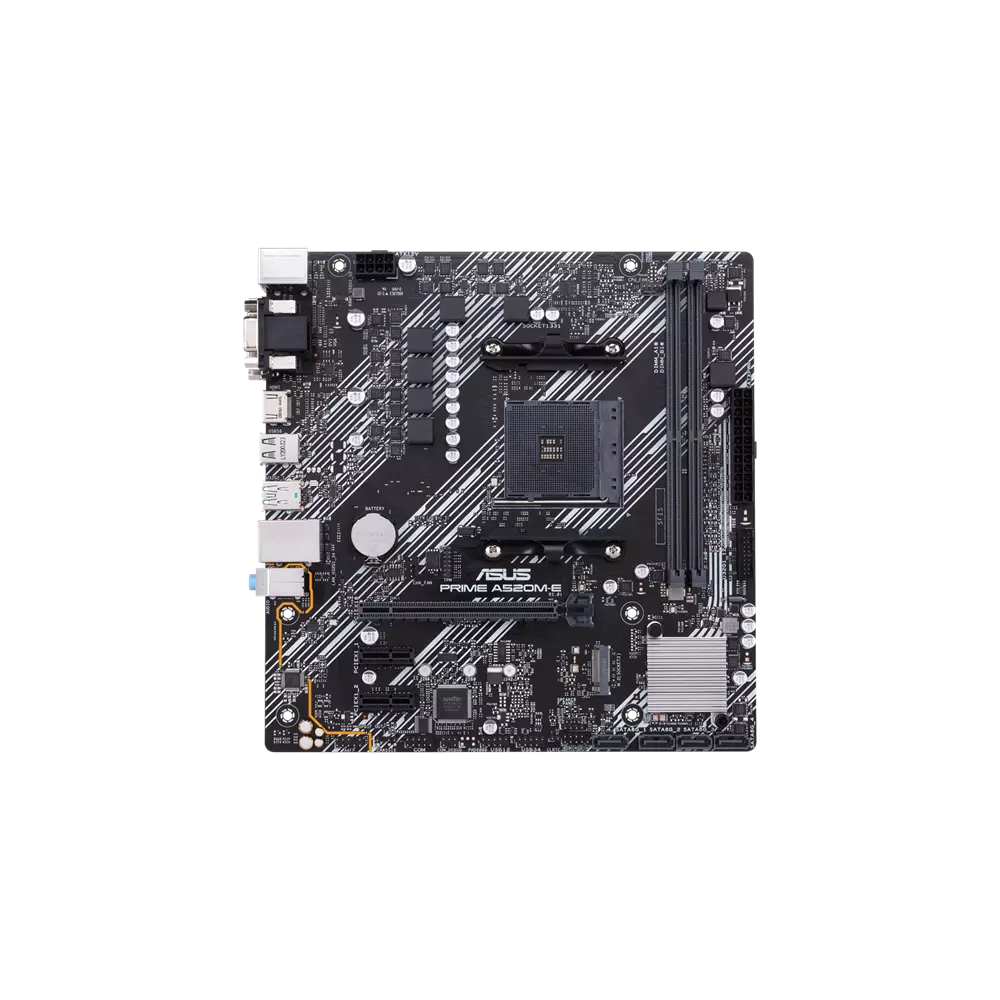 Asus Alaplap - AMD PRIME A520M-E/CSM AM4 (A520, 2xDDR4 4600MHz, 1xGBE LAN, 1xM.2, 4xSATA3, 6xUSB2.0, 7xUSB3.2)