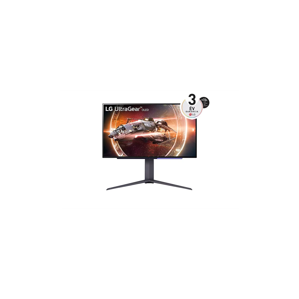 LG Monitor 27" Gamer - 27GS95QE-B (OLED; 16:9; 2560x1440; 240Hz; 0,03ms; 400cd; HDMIx2; DP; G-Sync; Freesync, HDR, Pivot