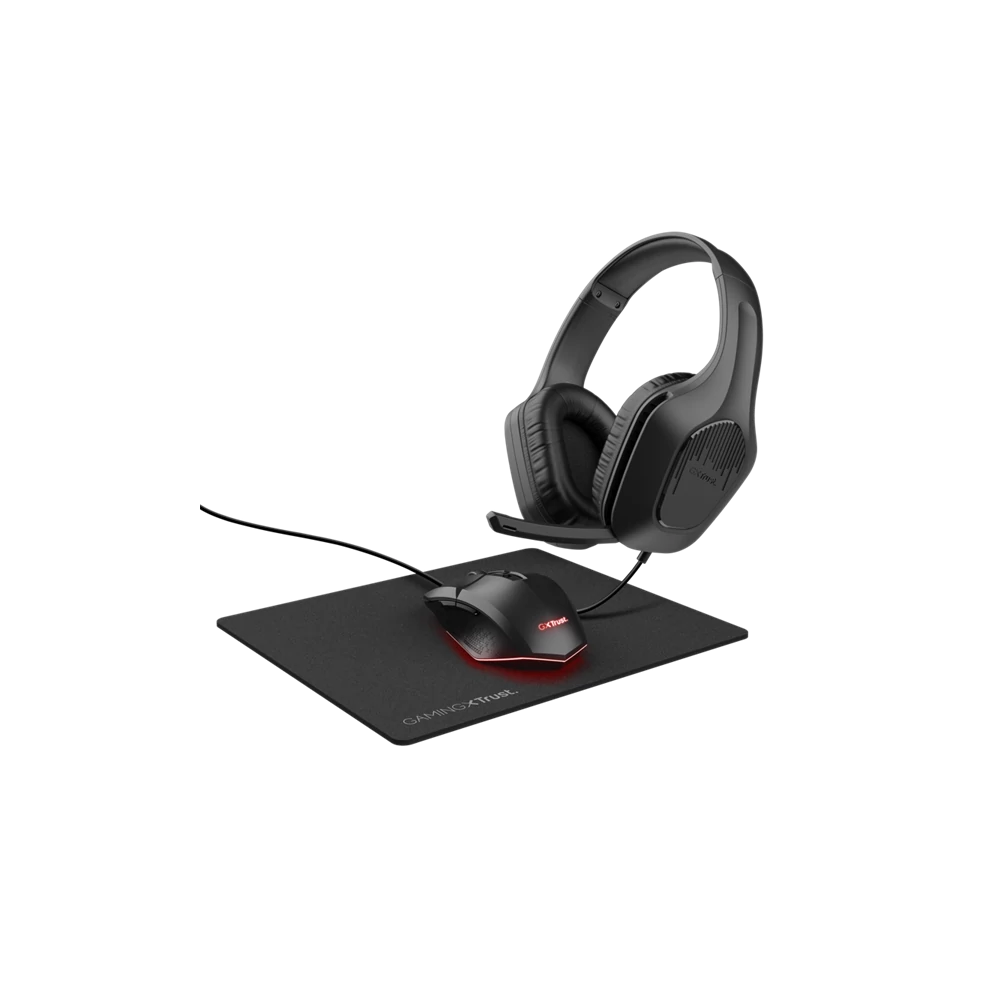 Trust Bundle - GXT790 3-in-1 Gaming Bundle (Zirox fejhallgató + Felox egér + Egérpad)