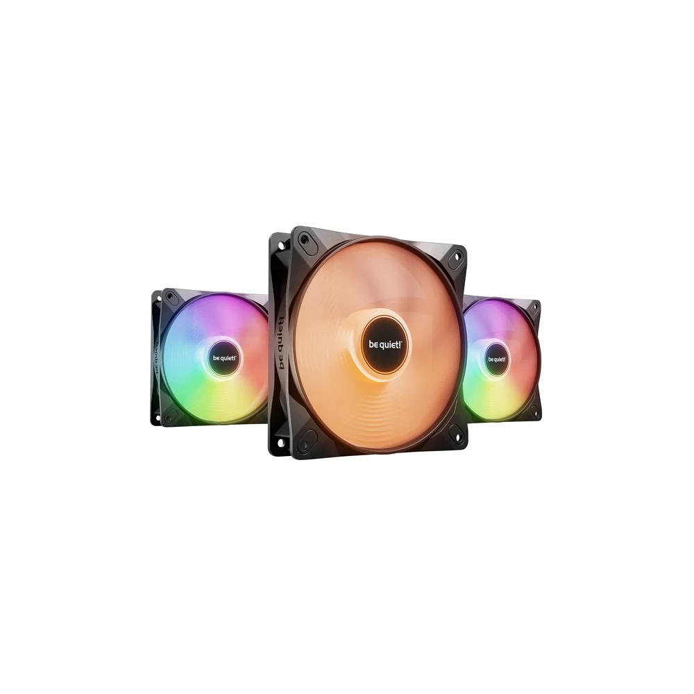 Be Quiet! Cooler 12cm - LIGHT WINGS LX 120mm PWM Triple-Pack (RGB, 1600rpm, 25,5dB, fekete)