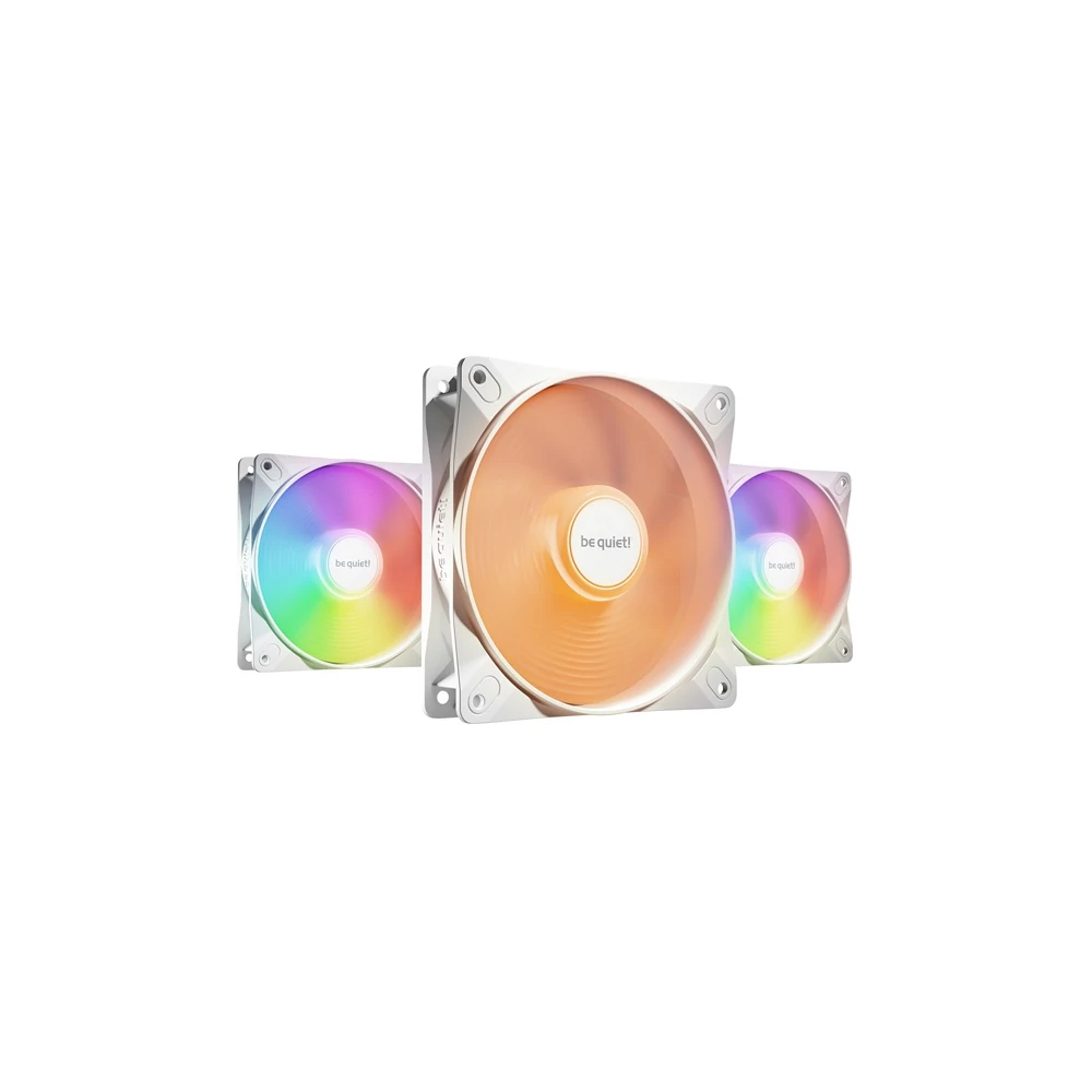Be Quiet! Cooler 12cm - LIGHT WINGS LX 120mm PWM White Triple-Pack (RGB, 1600rpm, 25,5dB, fehér)