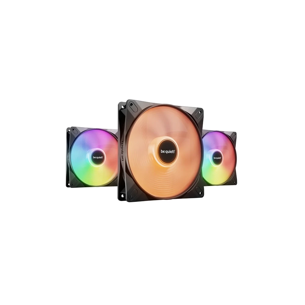 Be Quiet! Cooler 14cm - LIGHT WINGS LX 140mm PWM Triple-Pack (RGB, 1200rpm, 22,9dB, fekete)