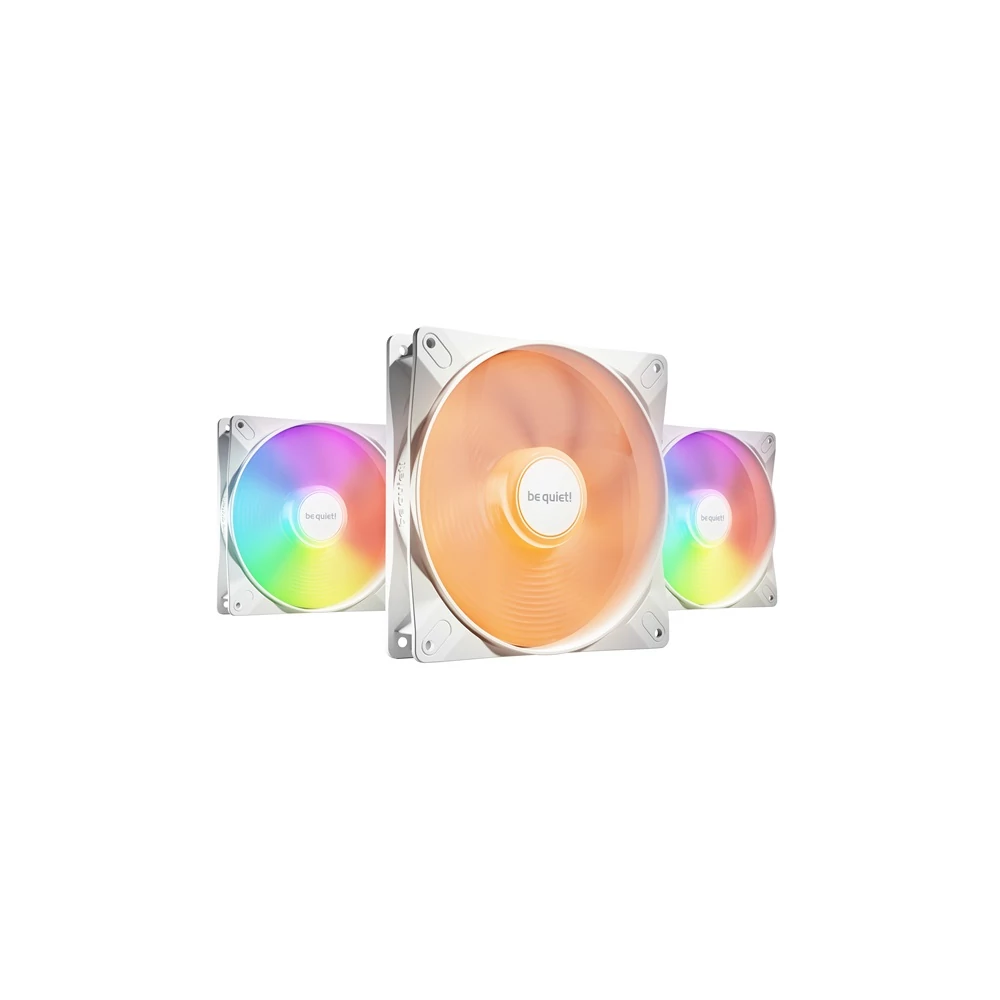 Be Quiet! Cooler 14cm - LIGHT WINGS LX 140mm PWM high-speed White Triple-Pack (RGB, 1800rpm, 30,5dB, fehér)